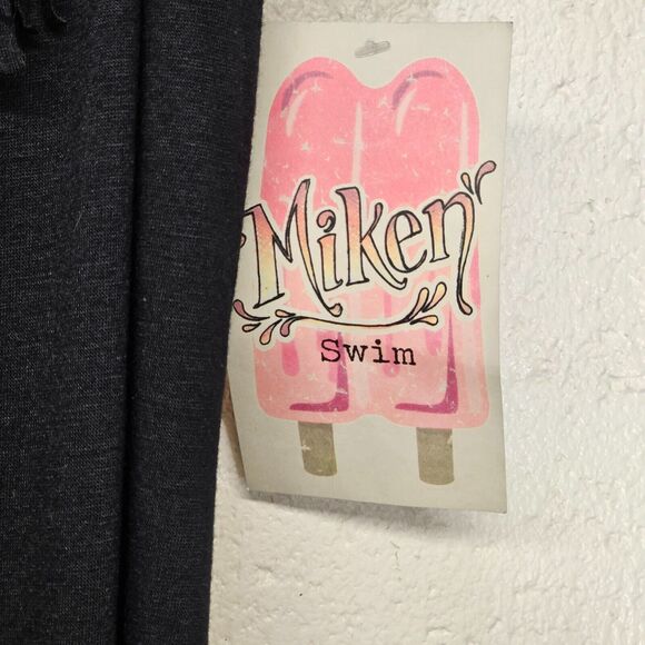 Miken Swim Fringe Maxi Dress Size M Swim Coverup Beach Black Grunge Goth Bodycon - Picture 4 of 6